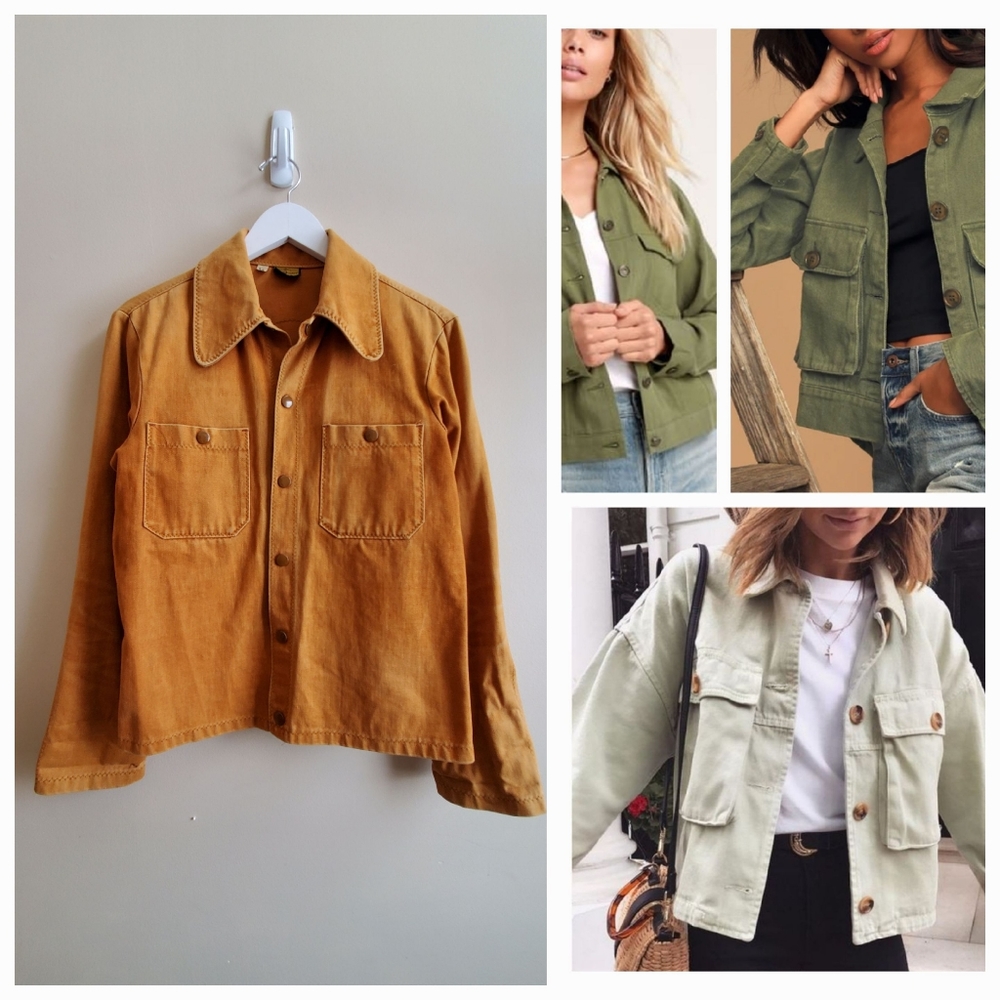 COPY - Vintage Tan Scout Cotton Jacket - Small Size